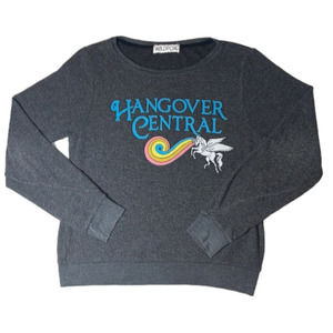 WILDFOX Couture Hangover Central XS Soft Pullover jumper Rainbows Unicorns Retro